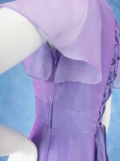 画像17: ハイウエスト切替の袖付きフレアーロングドレス (17)